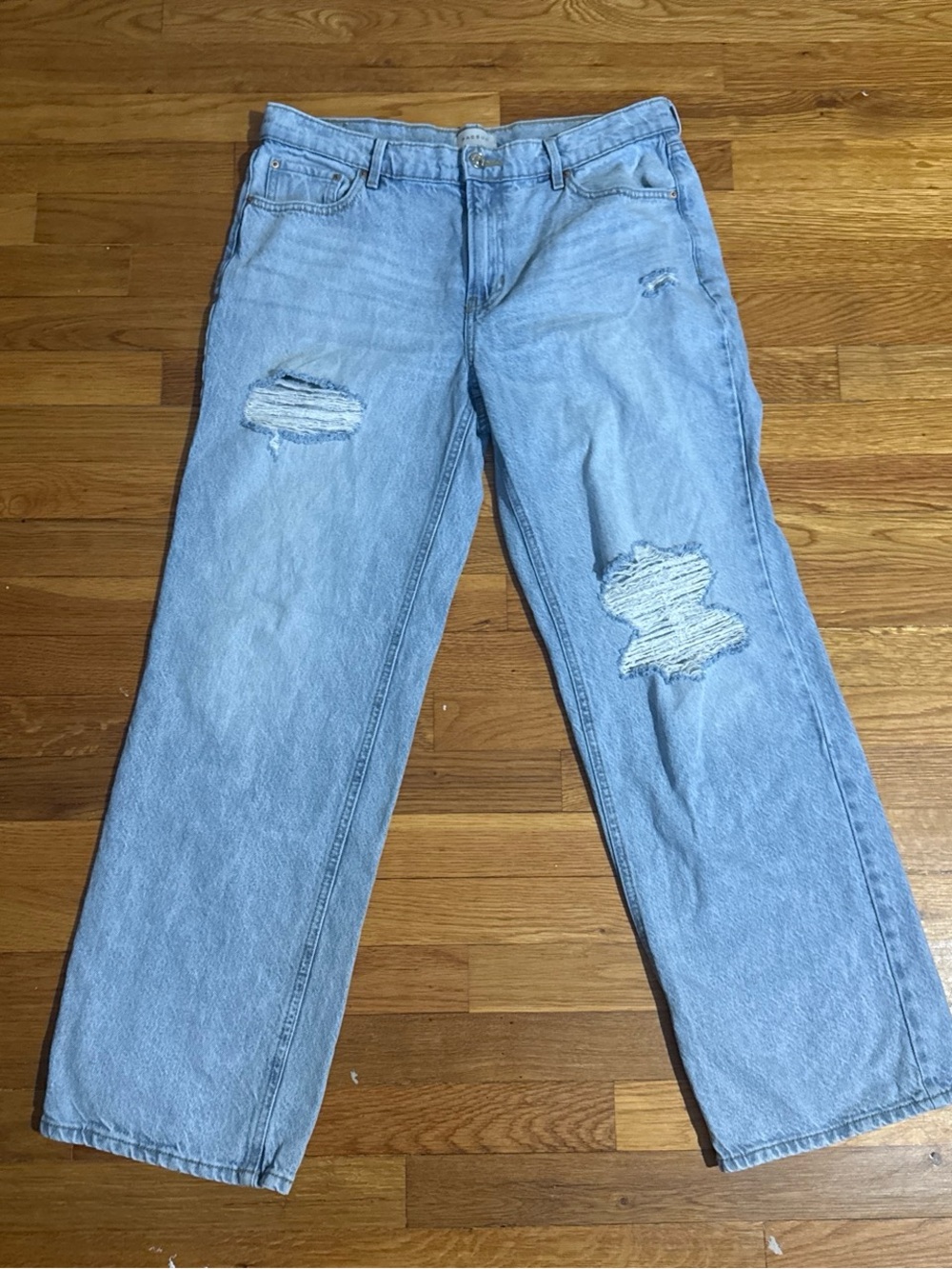 Light blue low rise straight leg pacsun jeans